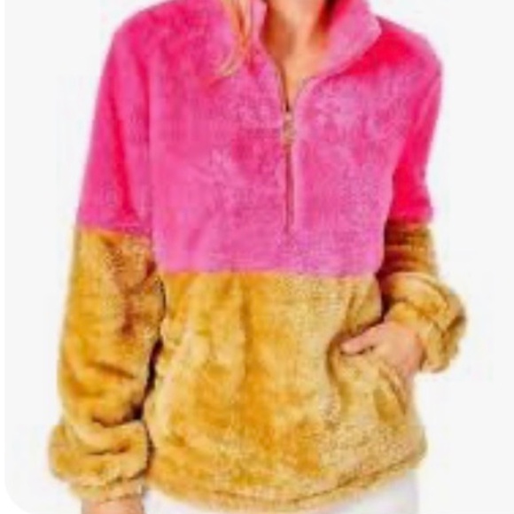 Lilly Pulitzer Keala Sherpa Popover – Pink Isle Colorblock – Size XXS - Picture 2 of 12